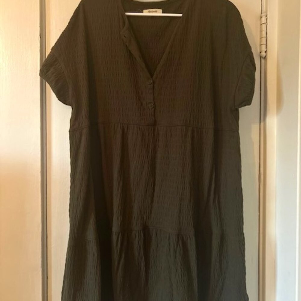 Madewell green tiered dress, size M